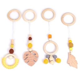 Ensemble de 4 pièces de cadre de gymnastique nordique pour bébé pendentifs suspendus anneau de