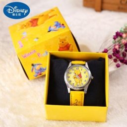 Disney-Montre-bracelet en silicone Winnie l'ourson pour enfants montre-bracelet à quartz couleur