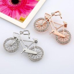 Broche en forme de bicyclette incrustée de strass personnalité à la mode bijoux de Banquet