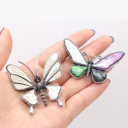 Broche en forme de papillon en coquillage naturel pour femme bijoux exécutifs collier à faire