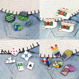 Broches en émail pour Machine à jeu de terre verte 3 à 5 pièces cartes à jouer Origami rubik's