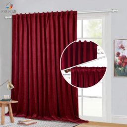 RYB HOME-Rideaux occultants en velours drapé de luxe long rideaux de synchronisation de bruit pour