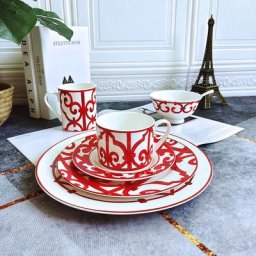 Ensemble de tasses à thé en céramique Sophia Chine tasse à café rouge chinoise vaisselle anglaise