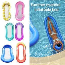 Hamac gonflable en maille lit-balançoire flottant pour piscine chaise longue de bronzage jouet de