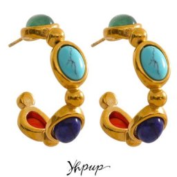 Yhpup – boucles d'oreilles Vintage colorées en acier inoxydable 316l bijoux de haute qualité pour