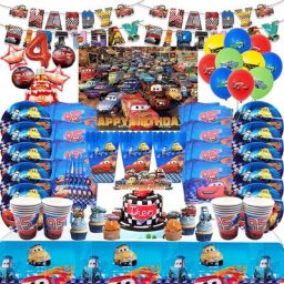 Voitures Pixar Disney décorations de fête d'anniversaire flash Mcqueen fournitures de table