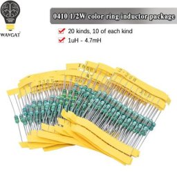 0410 1/2W 0.5W 4.7MH 4.7 mH 4700 EUH 472K Fixe Axiale Code Couleur inductances Annulaires DIP