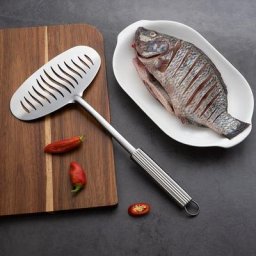 Poêle à œufs en acier inoxydable antiadhésif à Long manche poêle à Steak à fente spatule à Steak