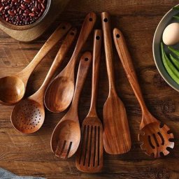 Ensemble d'ustensiles de cuisine en bois cuillères en bois pour la cuisine ensemble de spatules de