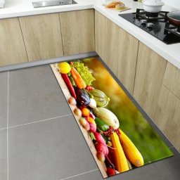 Tapis long antidérapant à motif de fruits 3D polymères de sol portes d'entrée de couloir décor de