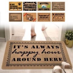 Tapis de porte imprimé lettre Lea doux amusant zone de pâte antidérapant peluche