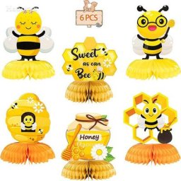 Centre de table en accent d'abeille 6 pièces équation de miel décoration de bureau sur le thème