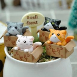 Figurines miniatures de dessin animé 1 pièce adorable Mini chat ornement de jardin chaton