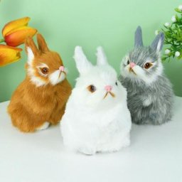 Lapin réaliste en peluche modèle mignon décoration de la maison fête de pâques ornement de