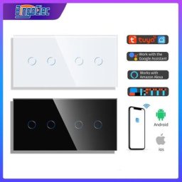 Bingoelec – interrupteur mural tactile avec capteur de lumière 4 boutons 1 voie contrôle Wifi