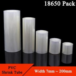 Pack de tubes thermorétractables en PVC pour batterie Lipo 18650 1 mètre transparent 7mm ~ 200mm