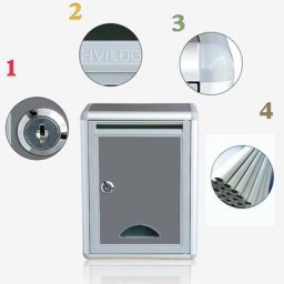 Boîte à Lettres Murale Grise Durable avec Serrure pour la Maison