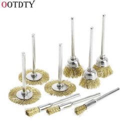 Outil électrique rotatif pour graveur brosse en acier brosses à roue métallique broyeur 9 pièces
