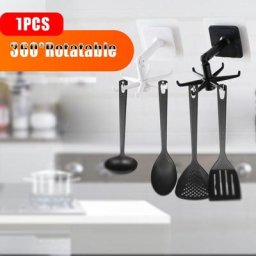 Support multi-usages avec 6 crochets organisateur de rangement universel rotation à 360 degrés