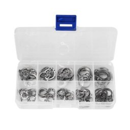Kit d'assortiment de Circlips de retenue internes et externes en acier inoxydable 100 pièces