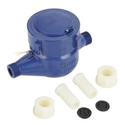Compteur d'eau et de débit d'eau froide 15mm 1/2 pouces Compatible avec le jardin et la maison