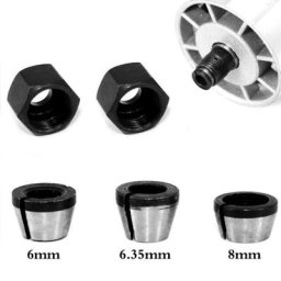Ensemble de 5 mandrins à pince avec écrou Machine à graver et à tailler 1/4 6mm 8mm