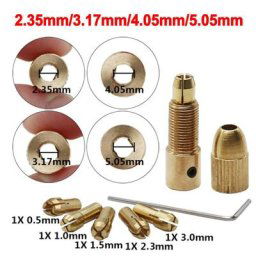 Mini perceuse à pince Dremel en laiton 7 pièces/ensemble 2.35/3.17/4.05/5.05mm pour moteur