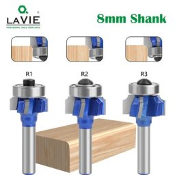LAVIE-Jeu de mèches de toupie à 4 cannelures pour le travail du bois tige de 8mm haute qualité