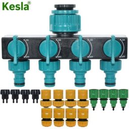 KESLA – séparateur de robinet d'eau à 4 voies sortie jardin 4/7mm 8/11mm adaptateur de tuyau