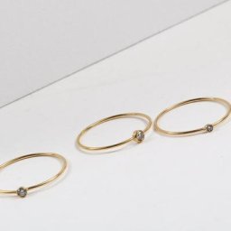 TAUAM – bague minimaliste en acier inoxydable 316L pour femmes en plaqué or 18 carats avec Zircon