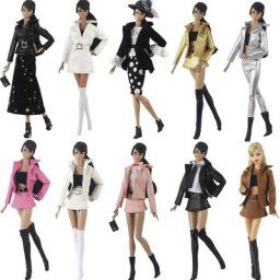 NK-Robe de princesse en cuir pour Barbie vêtements d'automne tenue haut manteau jupe