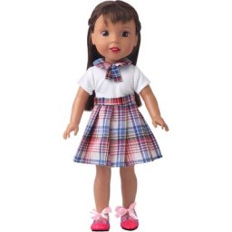 Vêtements de beurre américain Nancy Paola Reina jupe d'uniforme scolaire à carreaux rose bleu