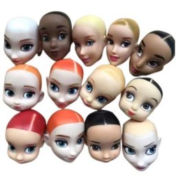 Jouet de tête chauve sans cheveux têtes de princesse Elsa Pepper Anna Snowwhite bébé mignon