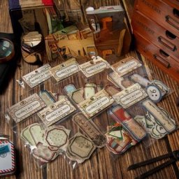Paquet d'autocollants Scrapbooking Vintage étiquette décorative rétro de Collection naturelle en
