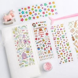 Autocollants Kawaii étiquette scrapbooking transparente impression à chaud gâteau en forme de