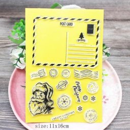 Carte postale et timbres transparents flocon de neige pour bricolage scrapbooking sceau décor