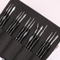 Ensemble de pinceaux micro tatifs modèles d'artisanat professionnel l'inventaire fin portable