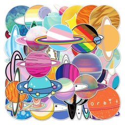 Autocollant galaxie voie lactée étiquette de dessin animé pour ordinateur portable papeterie