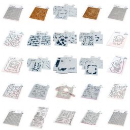 JOGrid-Plaque de couverture à imprimé floral feuille chaude matrices en métal timbres papillons