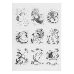 Carte de sceau transparent à motif Kasgehog feuille de timbre en silicone scrapbooking album