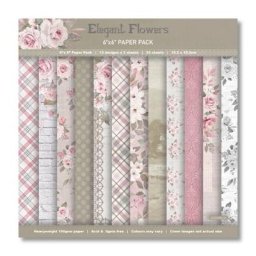 Elagant Flower Style Scrapbooking Paper Pack of 24 Sheets Handmade Craft Background Sub
