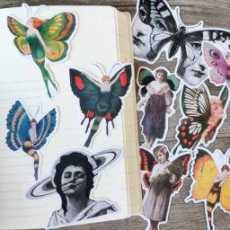 Autocollants rétro pour scrapbooking motif papillon vie personnelle simple album journal intime