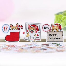Autocollants de noël chien Corgi étiquette Scrapbooking décorative artisanale décor pour journal