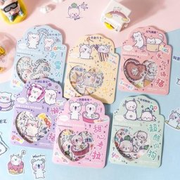 Autocollants décoratifs chat chien cochon étiquette Scrapbooking animal de dessin animé papeterie
