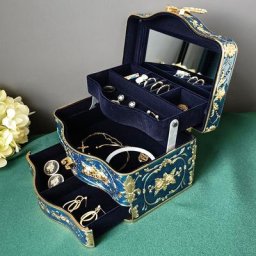 Miroir intégré à trois couches pour bijoux européens étui de rangement avec serrure bague