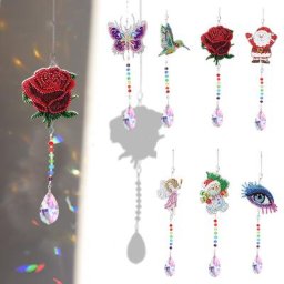 Kit de peinture diamant bricolage soleil cristal lumière attrape-vent tendance es larmes