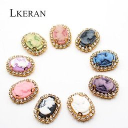 Nouveaux boutons de strass ovales de 18x23mm à dos plat pour vêtements de diadème d'arc accessoires