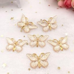 Papillons Colorés Scintillants en Résine Strass à Dos pio Ornements à 1 Trou Bricolage Appliques