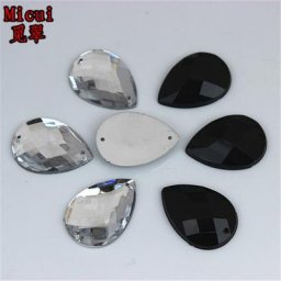 Micui – strass acryliques en forme de poire 18x25mm 50 pièces cristal dos plat pierres