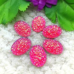 Mélange de strass en résine AB de 14x18mm 20 pièces fleur ovale à dos plat artisanat de mariage